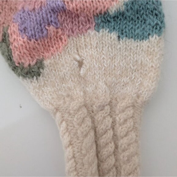 Talbots Floral Cardigan Womens Size Medium Cream Vintage V Neck Button Front - Picture 4 of 13